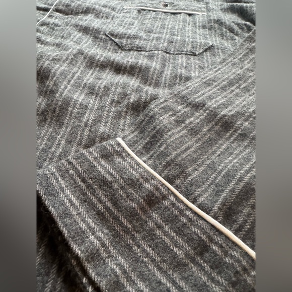 Black Brown 1826 Men's Gray Pinstripe cotton Lounge Set - Picture 4 of 8